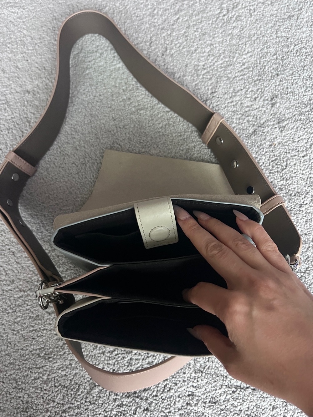 All saints ❤️🔥 Zep Multi Box Bag lamb leather - Picture 5 of 10
